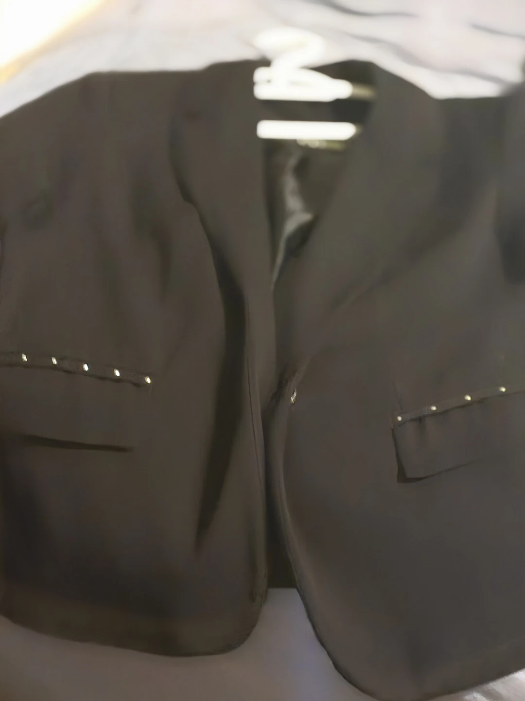 Tanjay Black Blazer with Studded Pockets