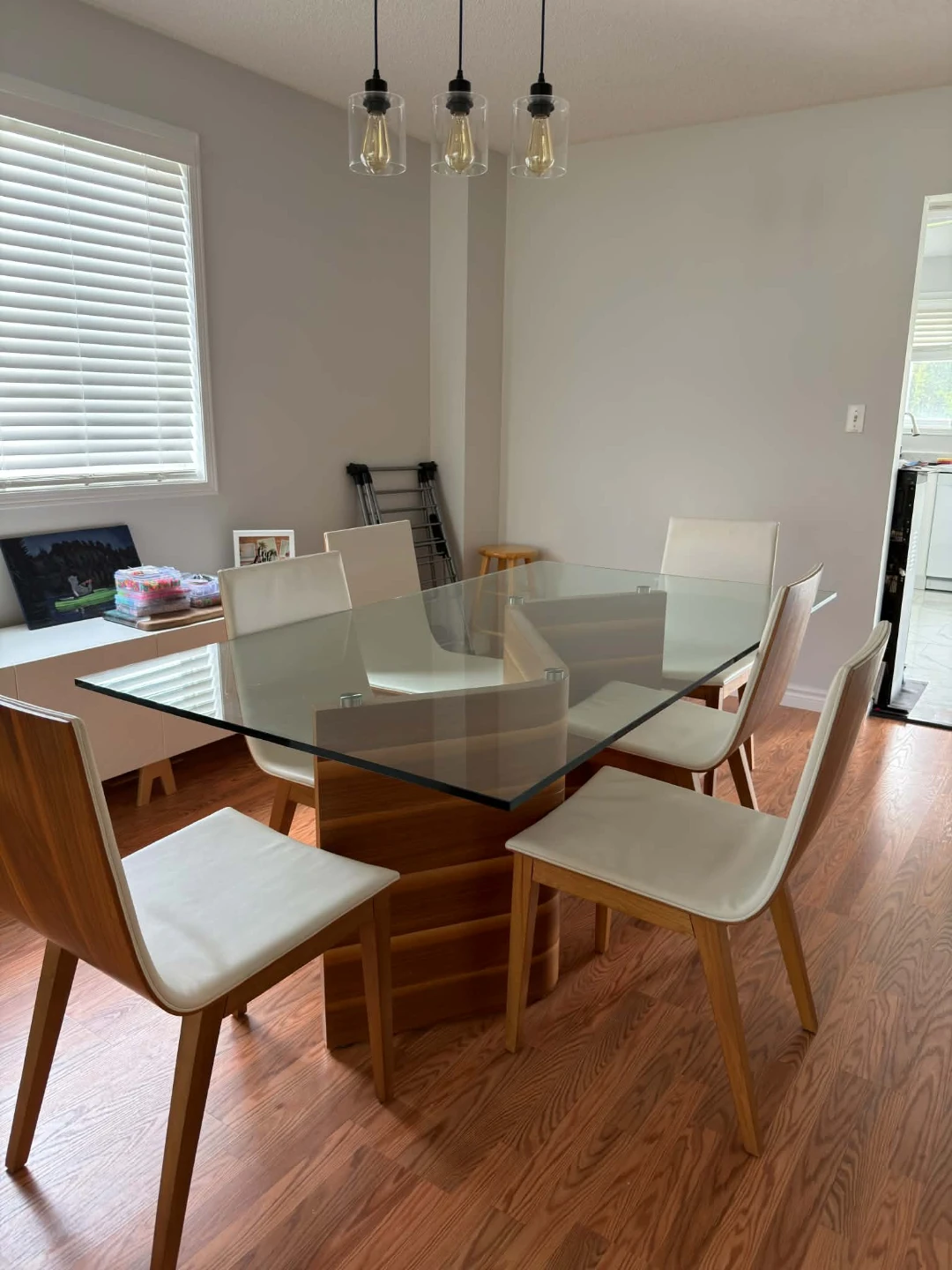 Modern Glass and Wood Dining Table from italy