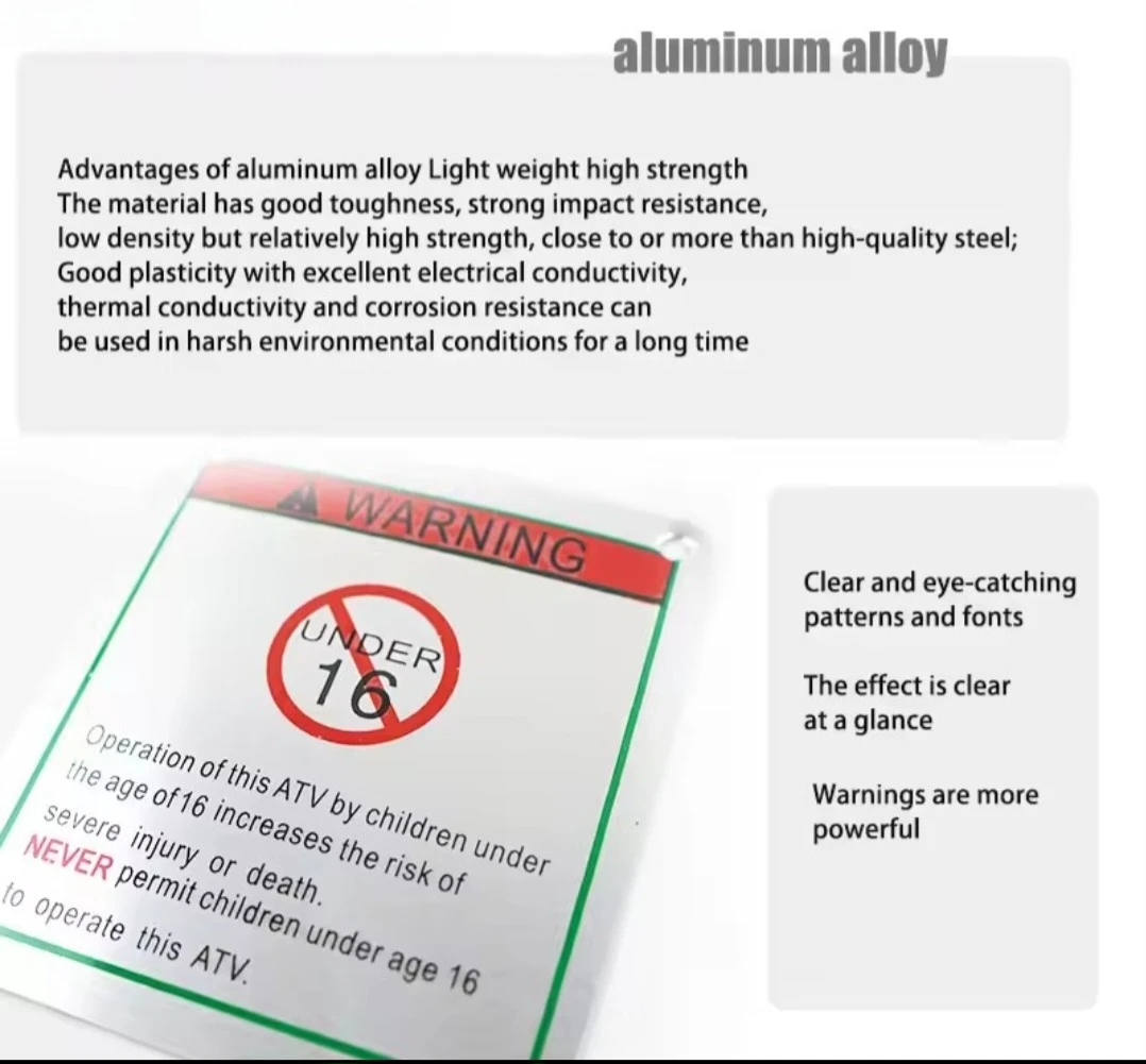 ATV Warning Labels (Set of 4) - photo 3