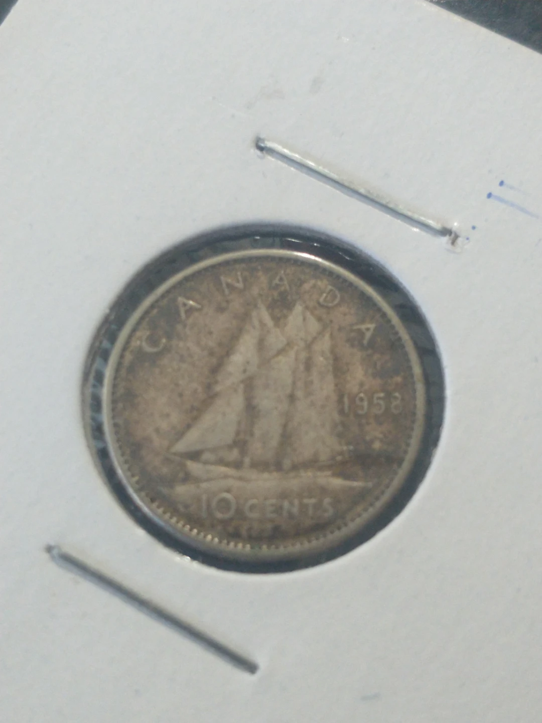 Canada silver dimes, lot 2:  1958, 1960, 1961, 1962 - photo 2