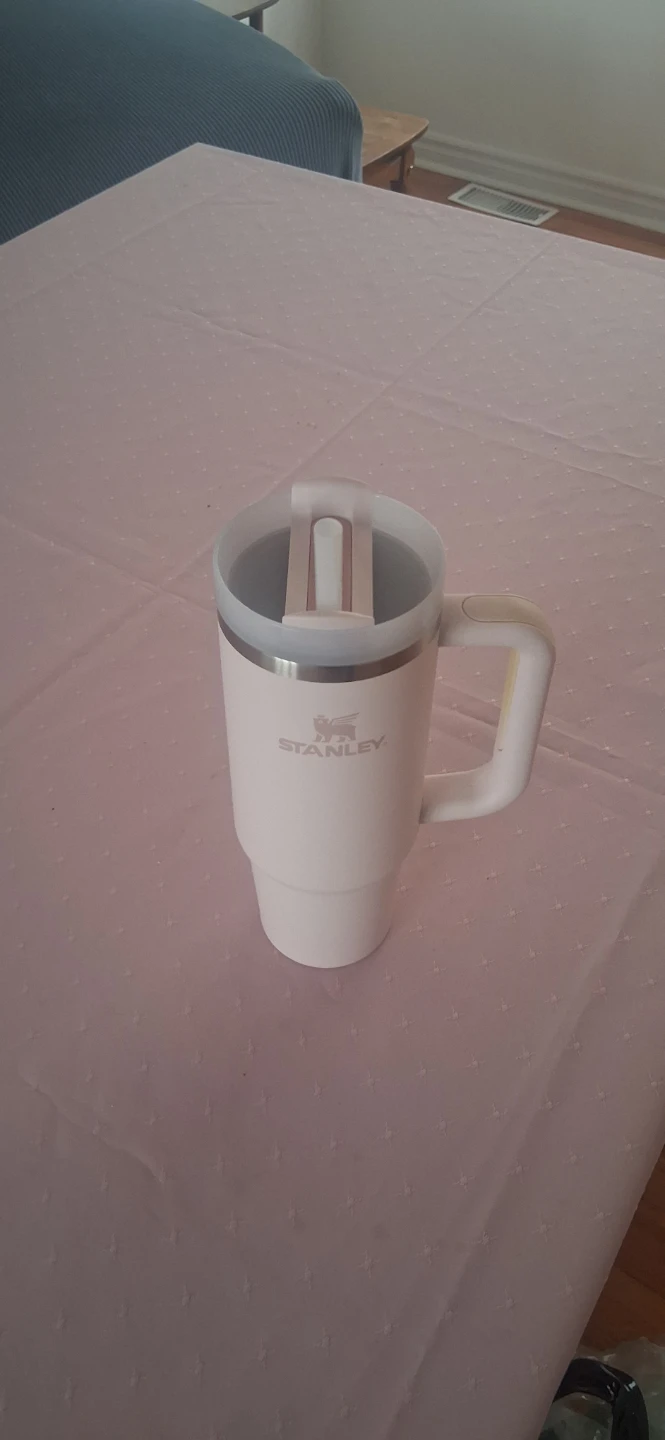 Stanley White Tumbler with Straw
