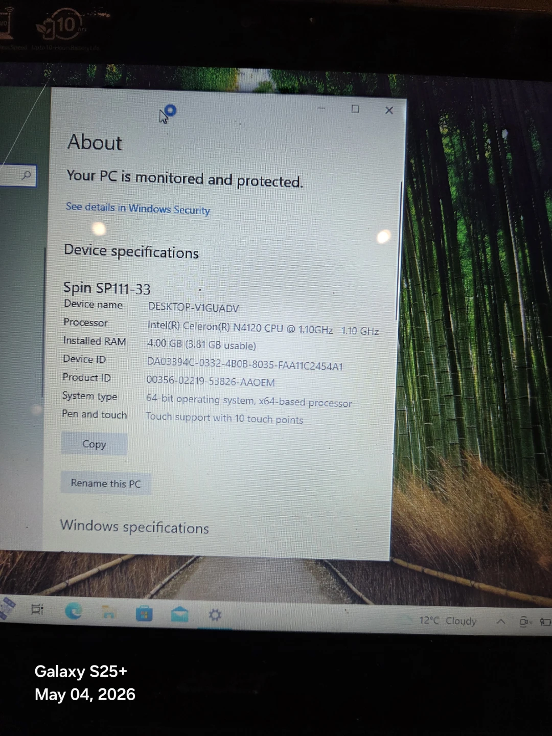 Acer Spin 1 Convertible Laptop - photo 2