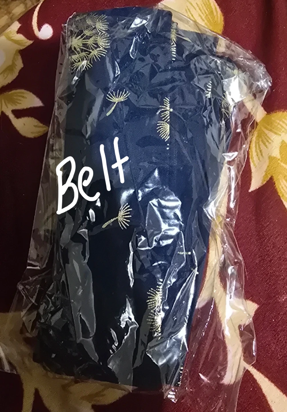 New Navy Blue Dress with Gold Dandelion Print - - photo 4