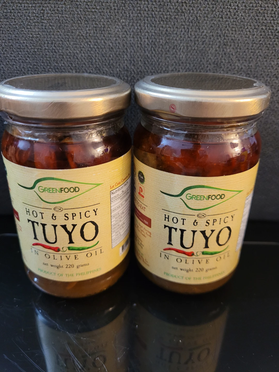 GreenFood Hot & Spicy Tuyo in Olive Oil (220g) - 2 Jars