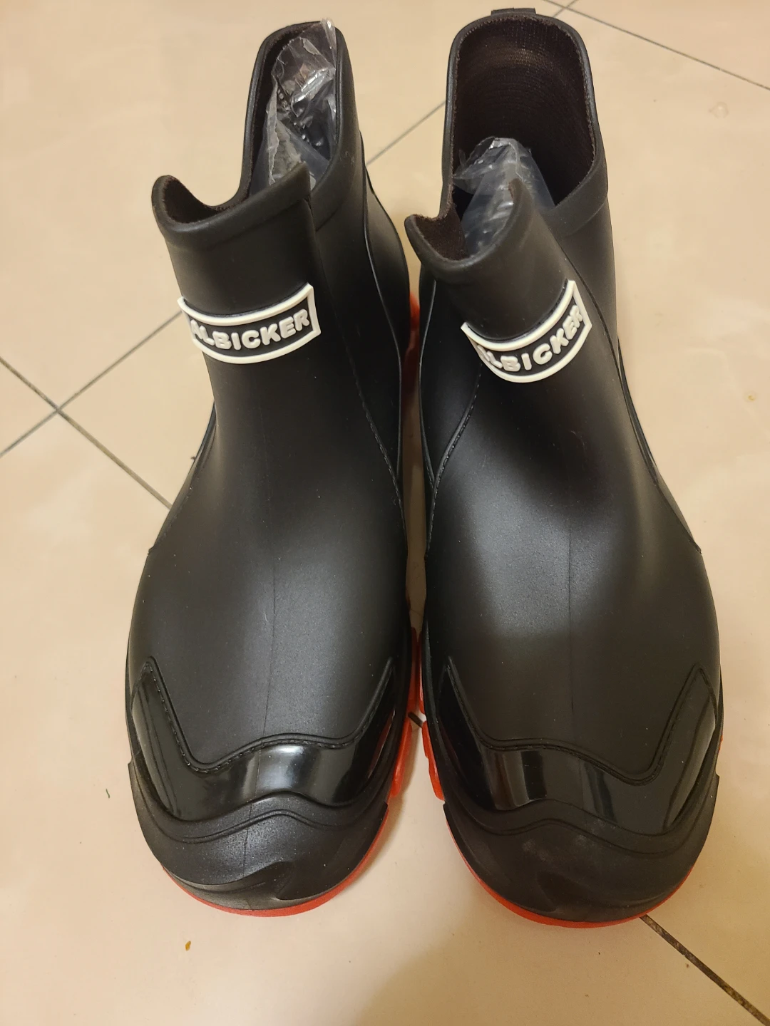 AL-BICKER Black Rubber Ankle Boots