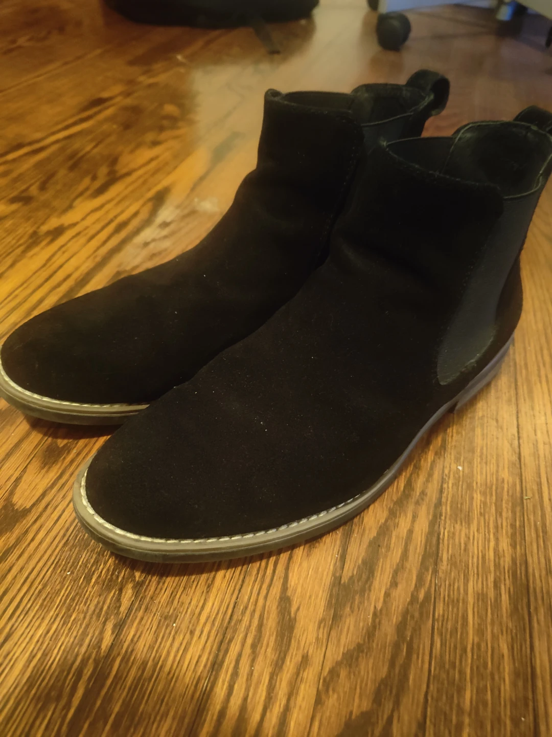 Bruno Marc Black Suede Chelsea Boots - Size 10