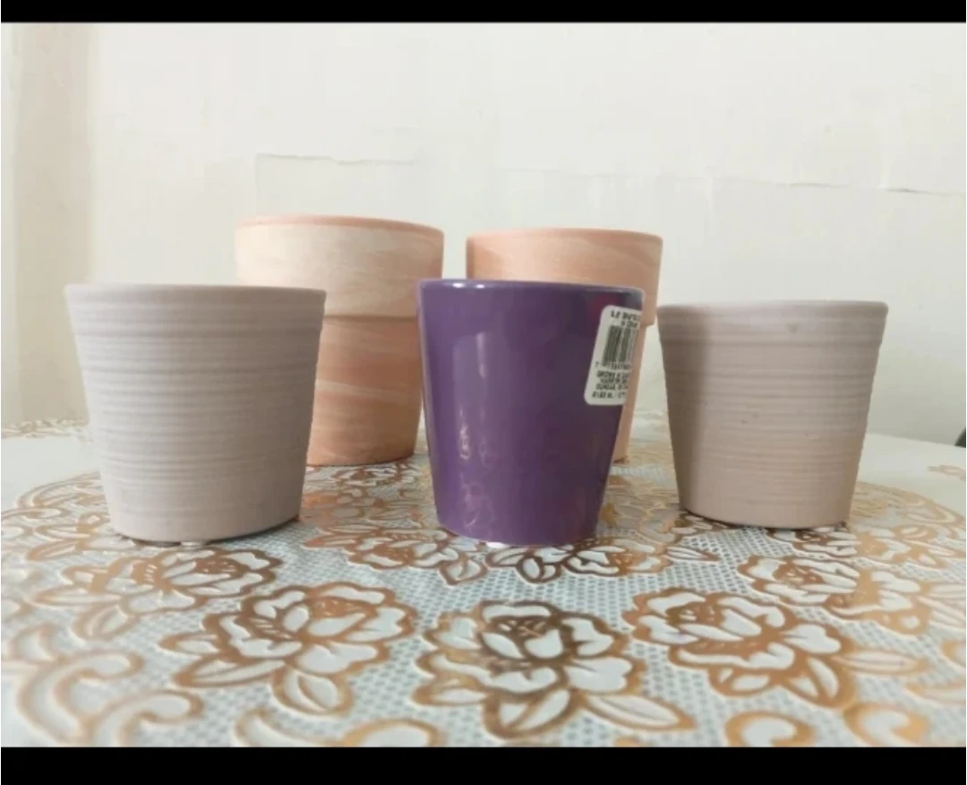 Set of 6 Ceramic and Terracotta Planters