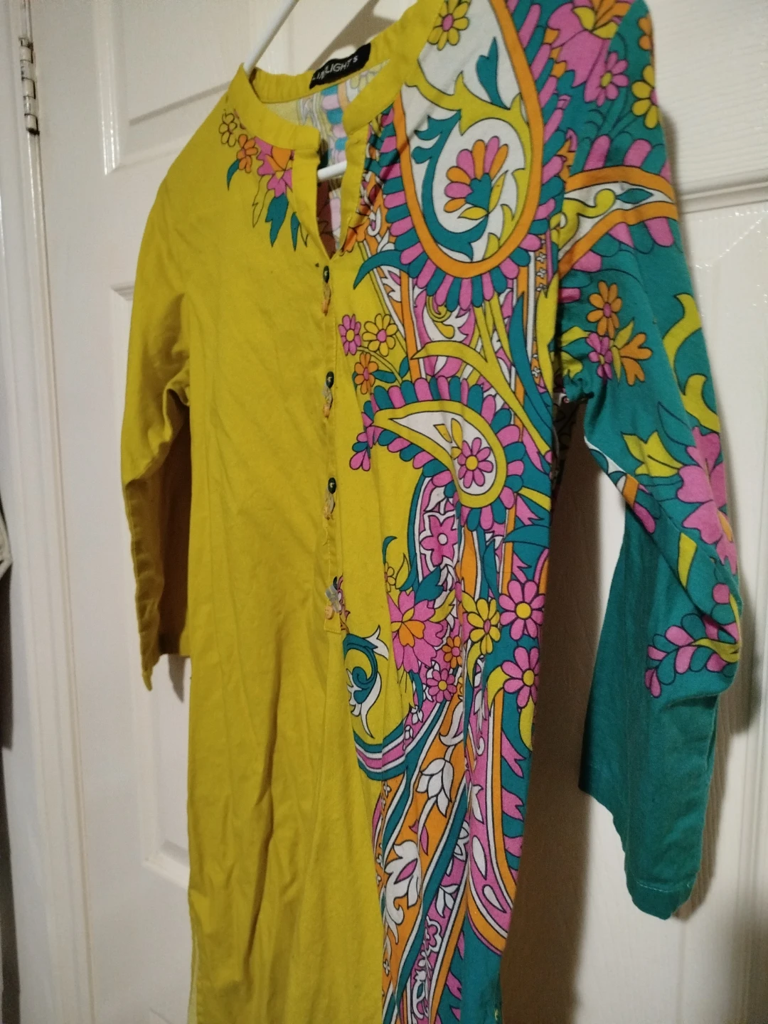 Limelight Yellow Floral Print Kurti - Size S - photo 3