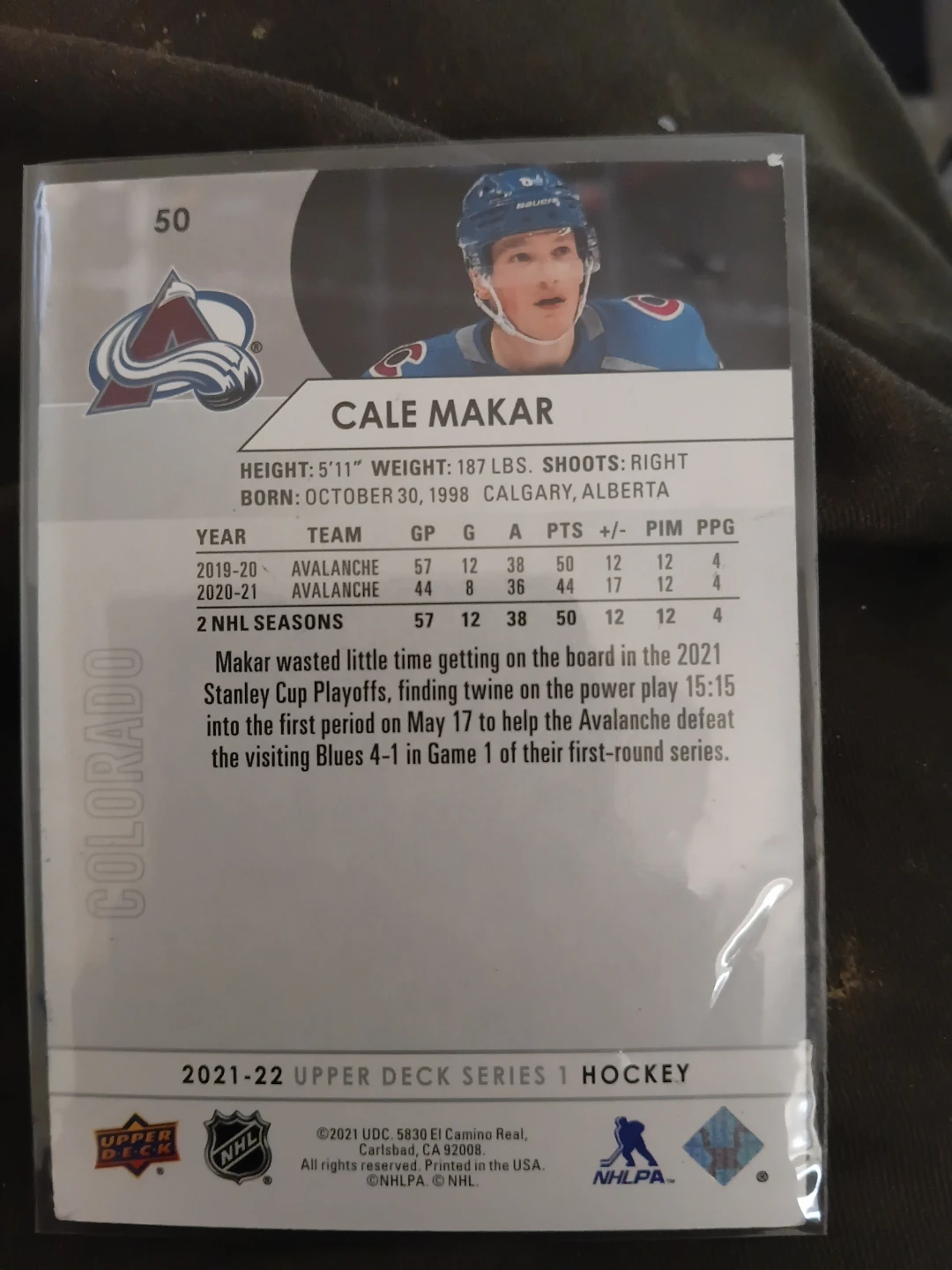 Cale Makar 2nd year card - photo 2