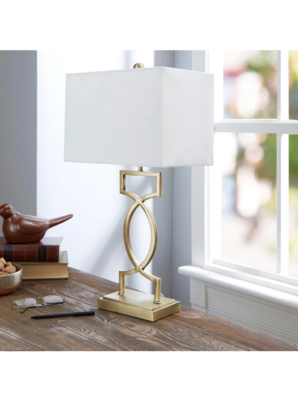 Modern Geometric Table Lamp - Gold Finish - 2 pieces set