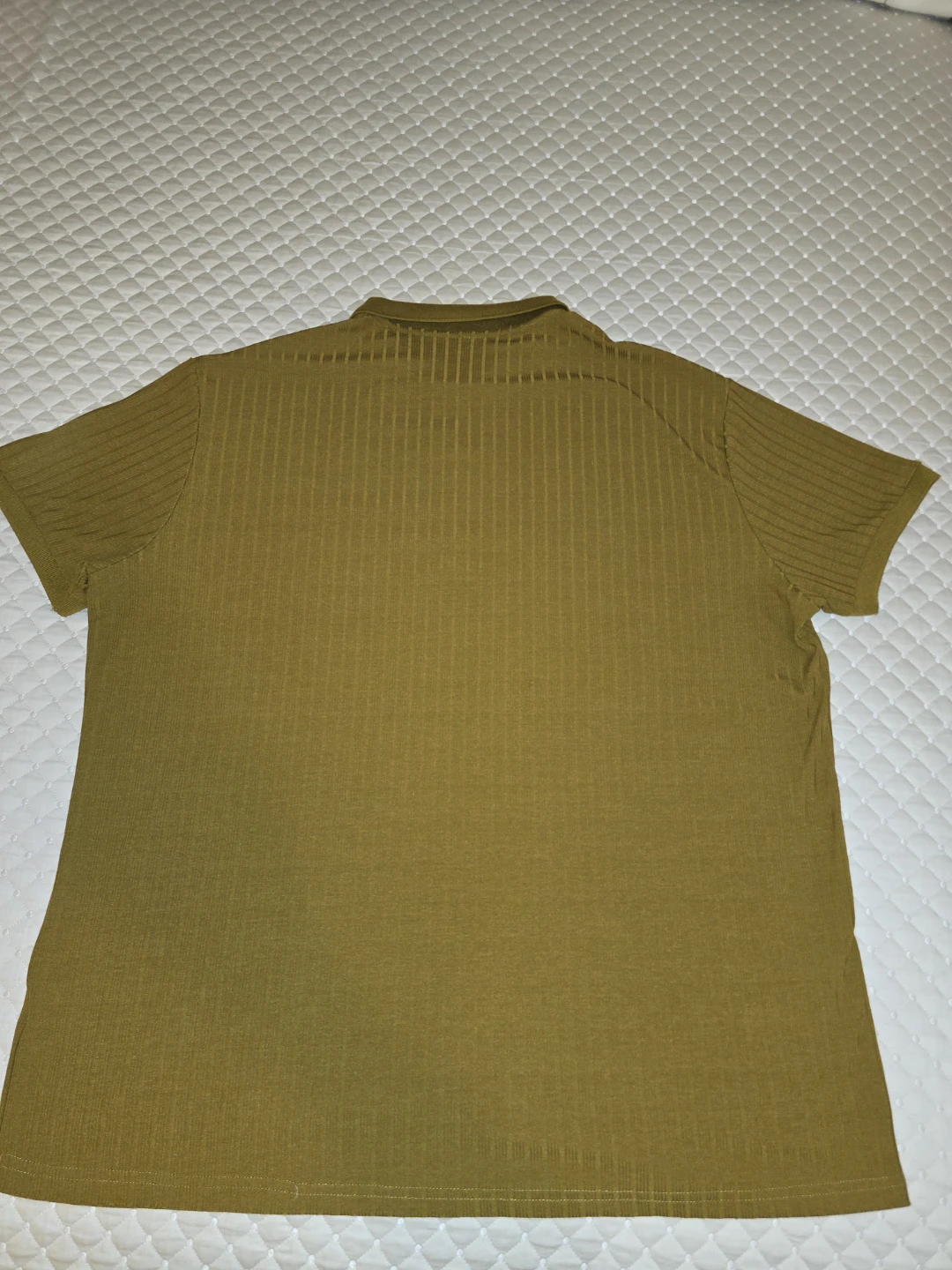 XXL - Nittagut Men's Ribbed Polo Shirt - Olive Green - (CLEAN) - photo 2
