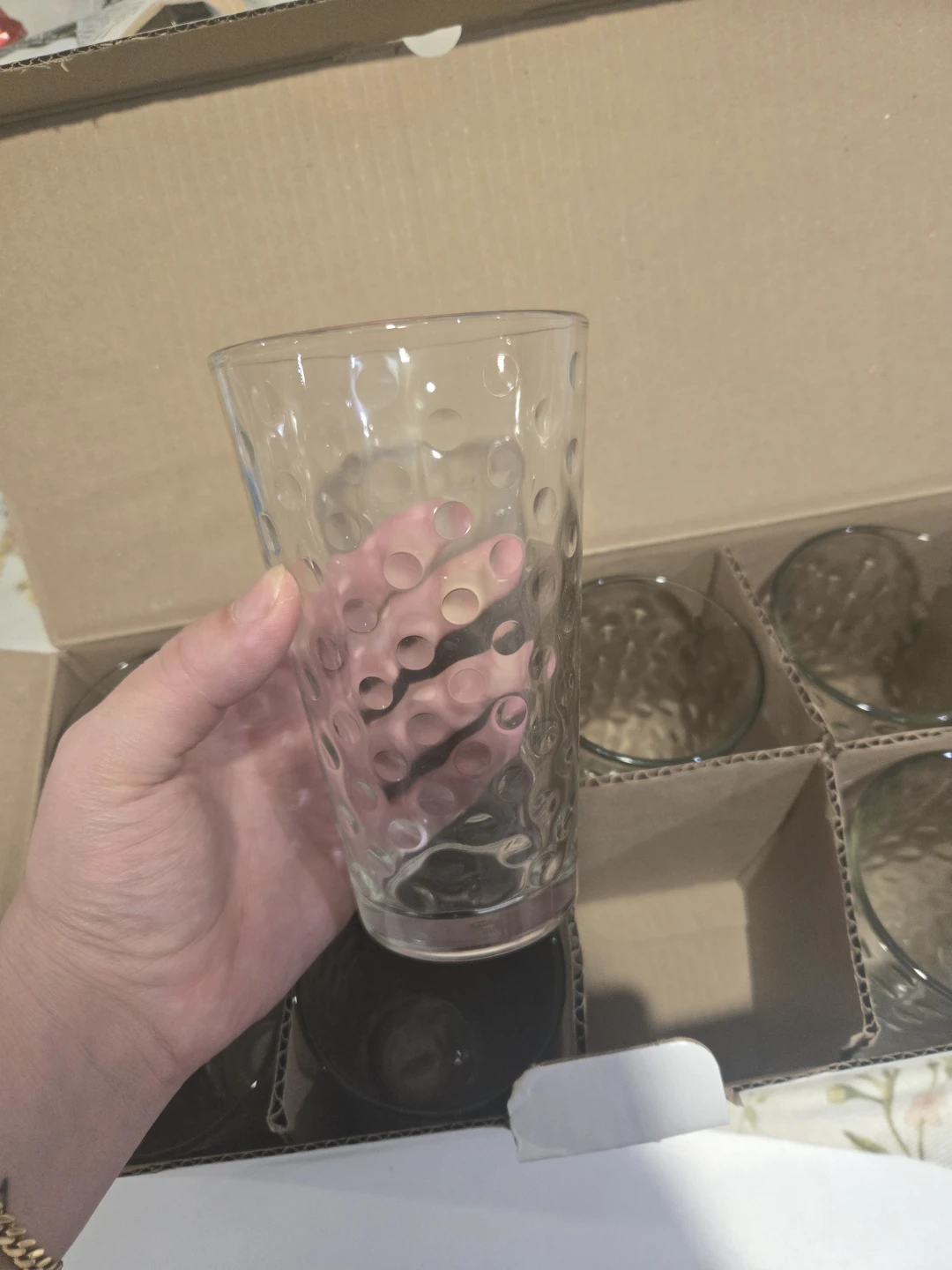 Set of 8 Clear "DOTS" Glasses - 16oz / 473mL - photo 3