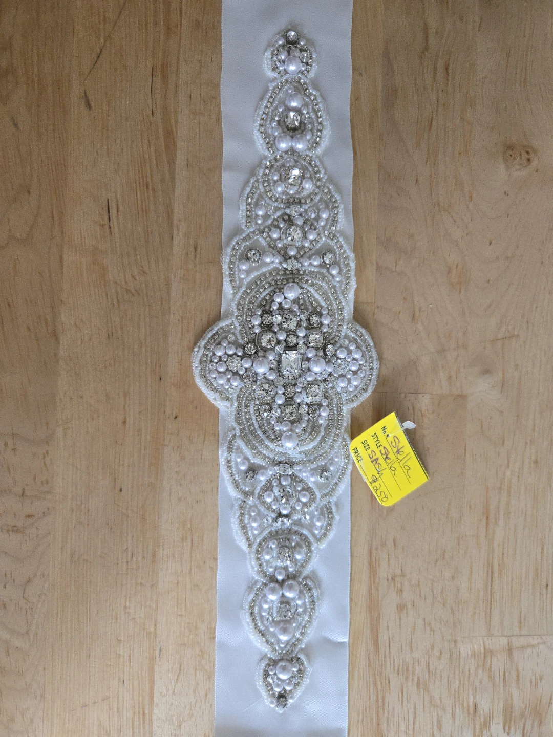 Stella York Ivory Beaded Sash Embellishment
