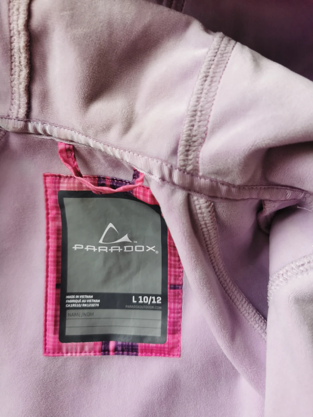 Paradox Softshell Jacket - Pink Plaid - Size L (10/12) - photo 3