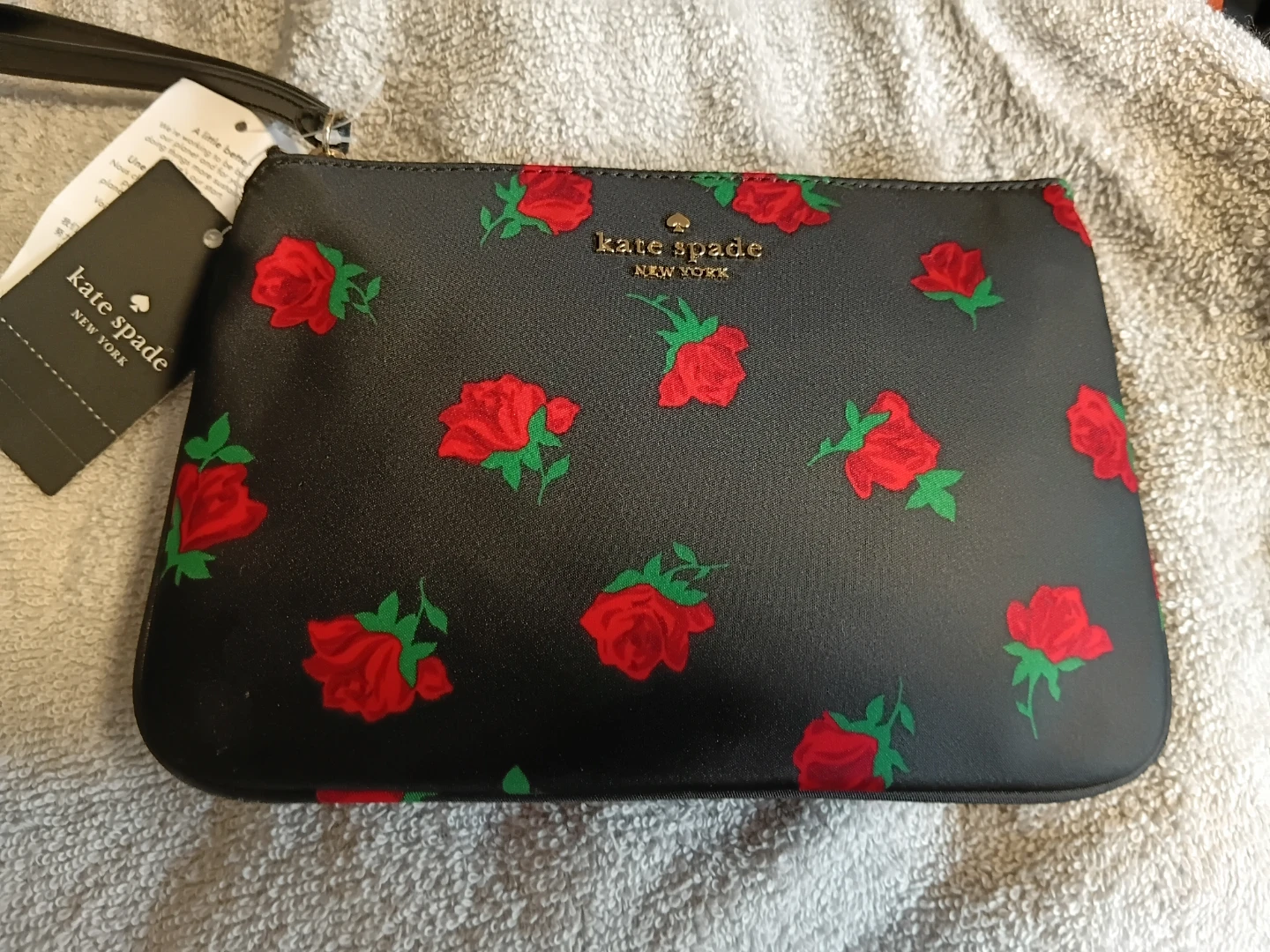 Kate Spade New York Rose Print Wristlet Clutch