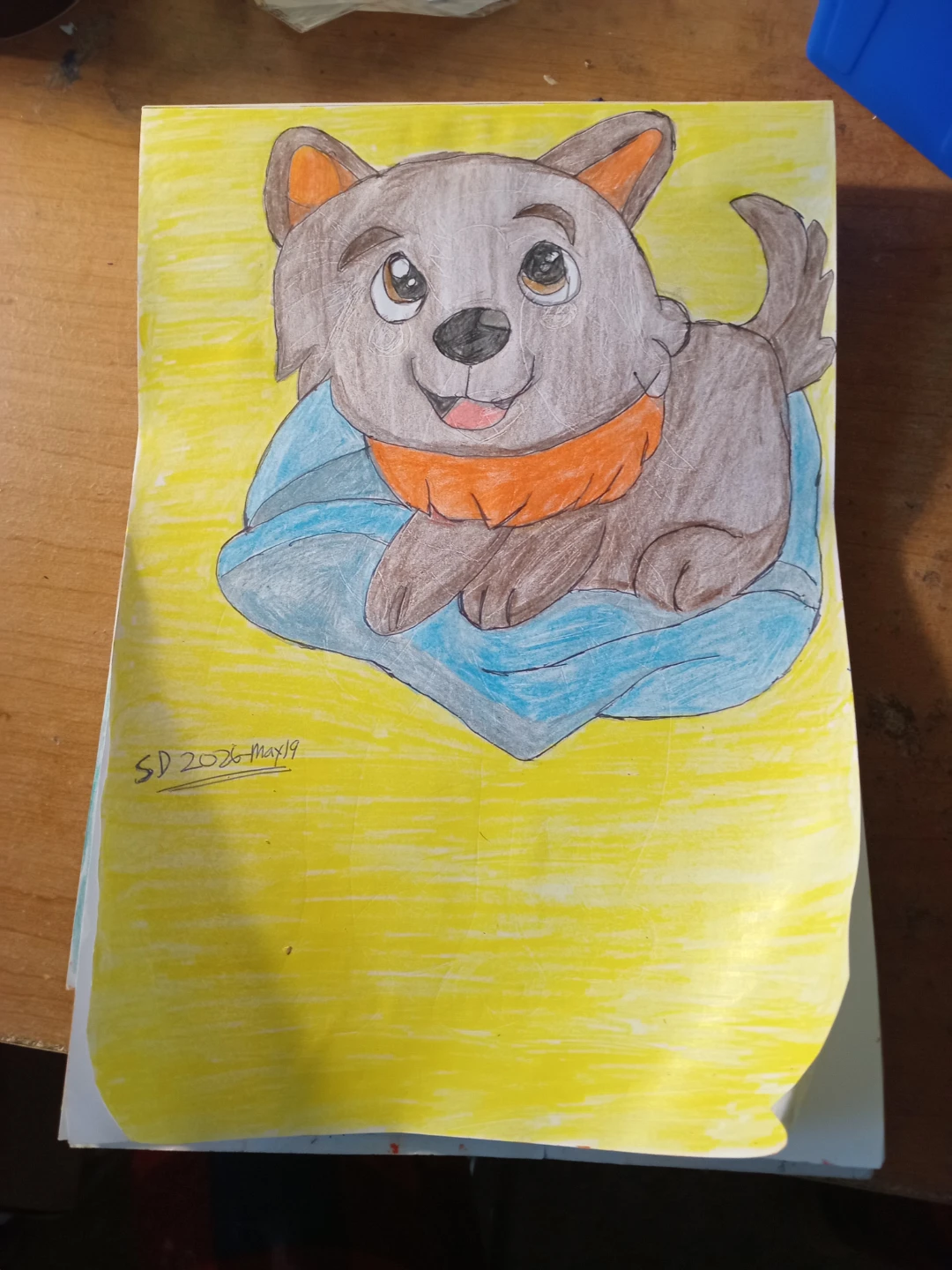 Yellow Background Puppy by Custom artist Sherwin - photo 2