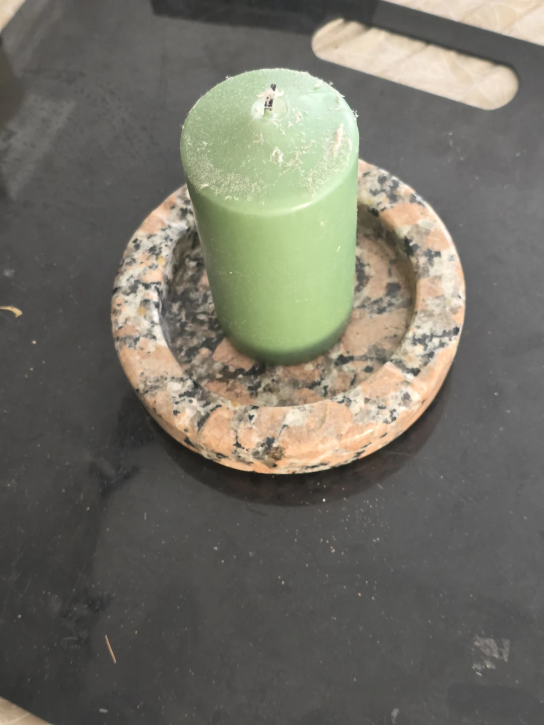 Round pink 61/2" Granite ashtray or  Candle Holder - photo 4