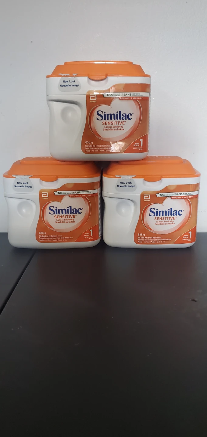 3 x Similac Sensitive Lactose-Free Infant Formula (638g each)