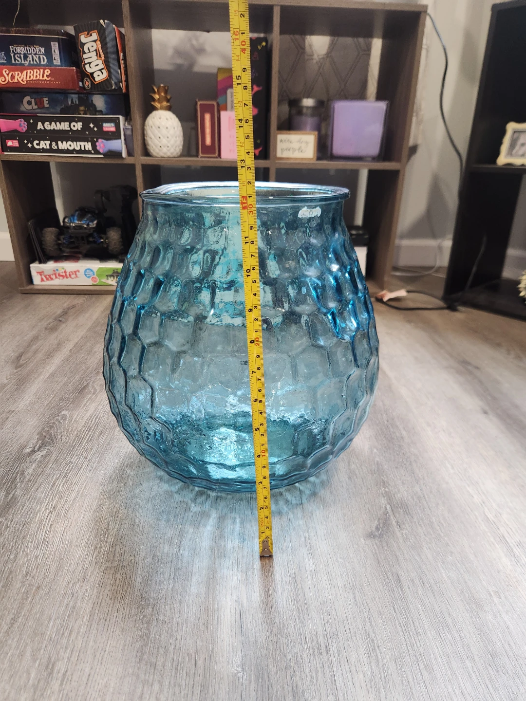 Blue Textured Glass Vase - photo 2