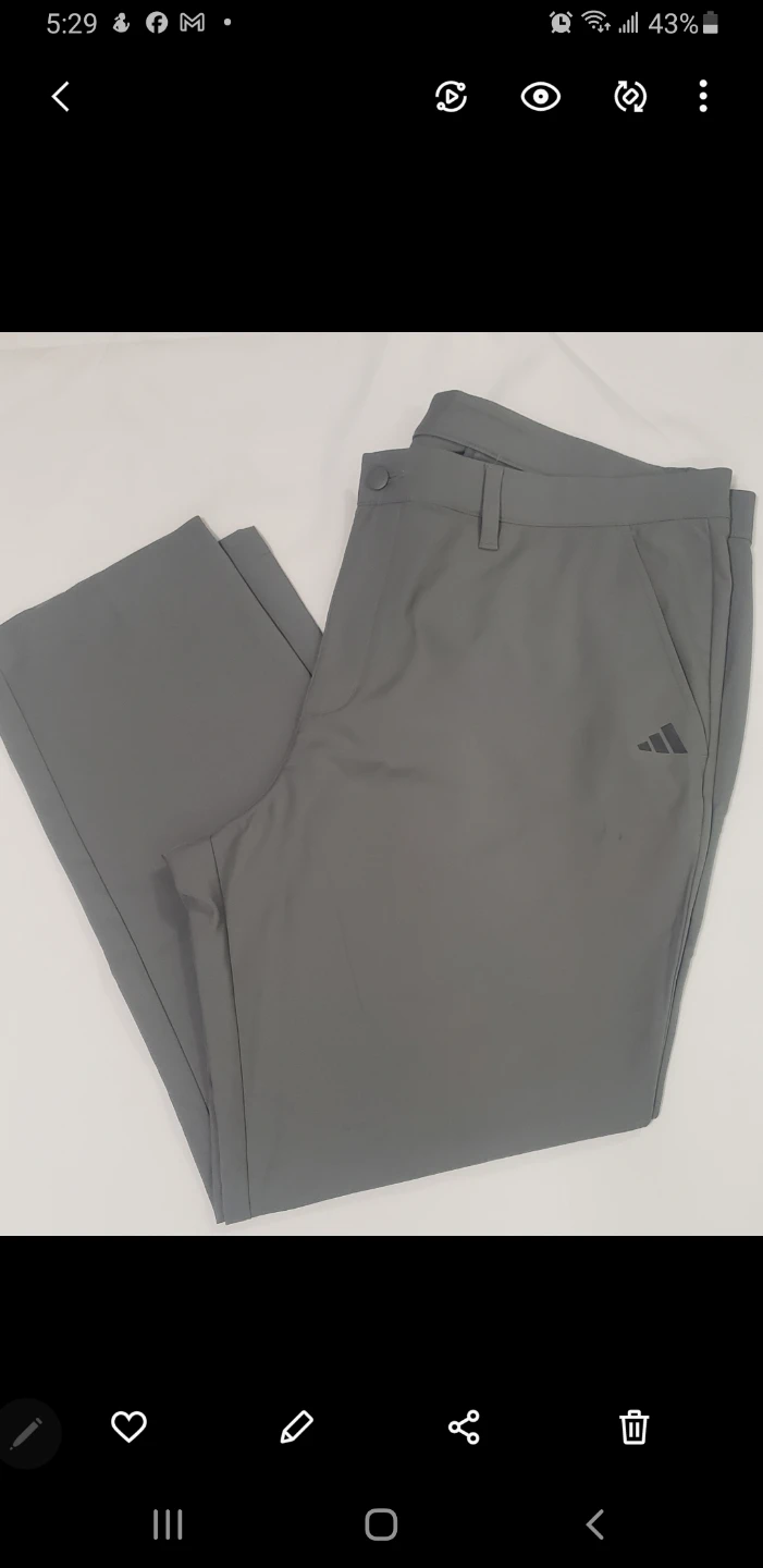 Like new Adidas Ultimate Mens Gold Pants 40x30