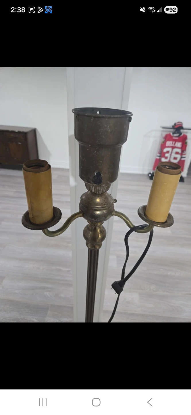 Vintage Brass Floor Torchiere,  No shade - photo 2