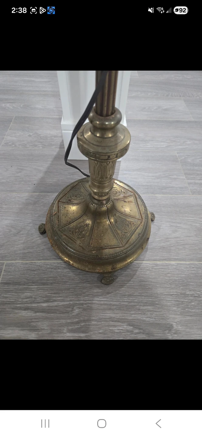 Vintage Brass Floor Torchiere,  No shade - photo 4