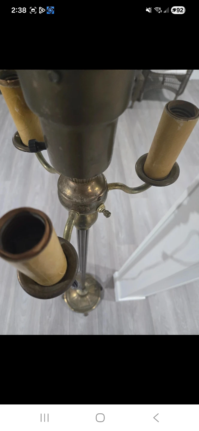 Vintage Brass Floor Torchiere,  No shade - photo 5