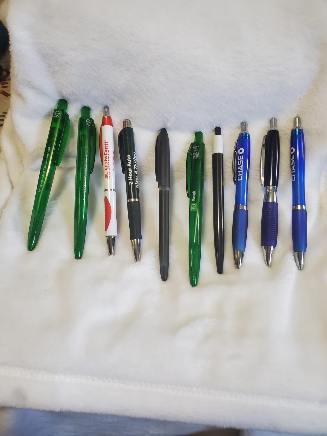 Lot of 10 Promotional Ballpoint Pens - Various Brands