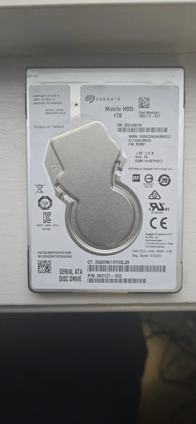 Seagate Mobile HDD 1TB Hard Drive