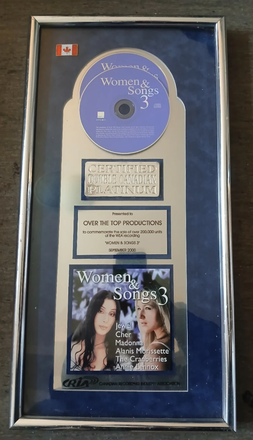 Women & Songs 3 Certified Double Canadian Platinum Award
