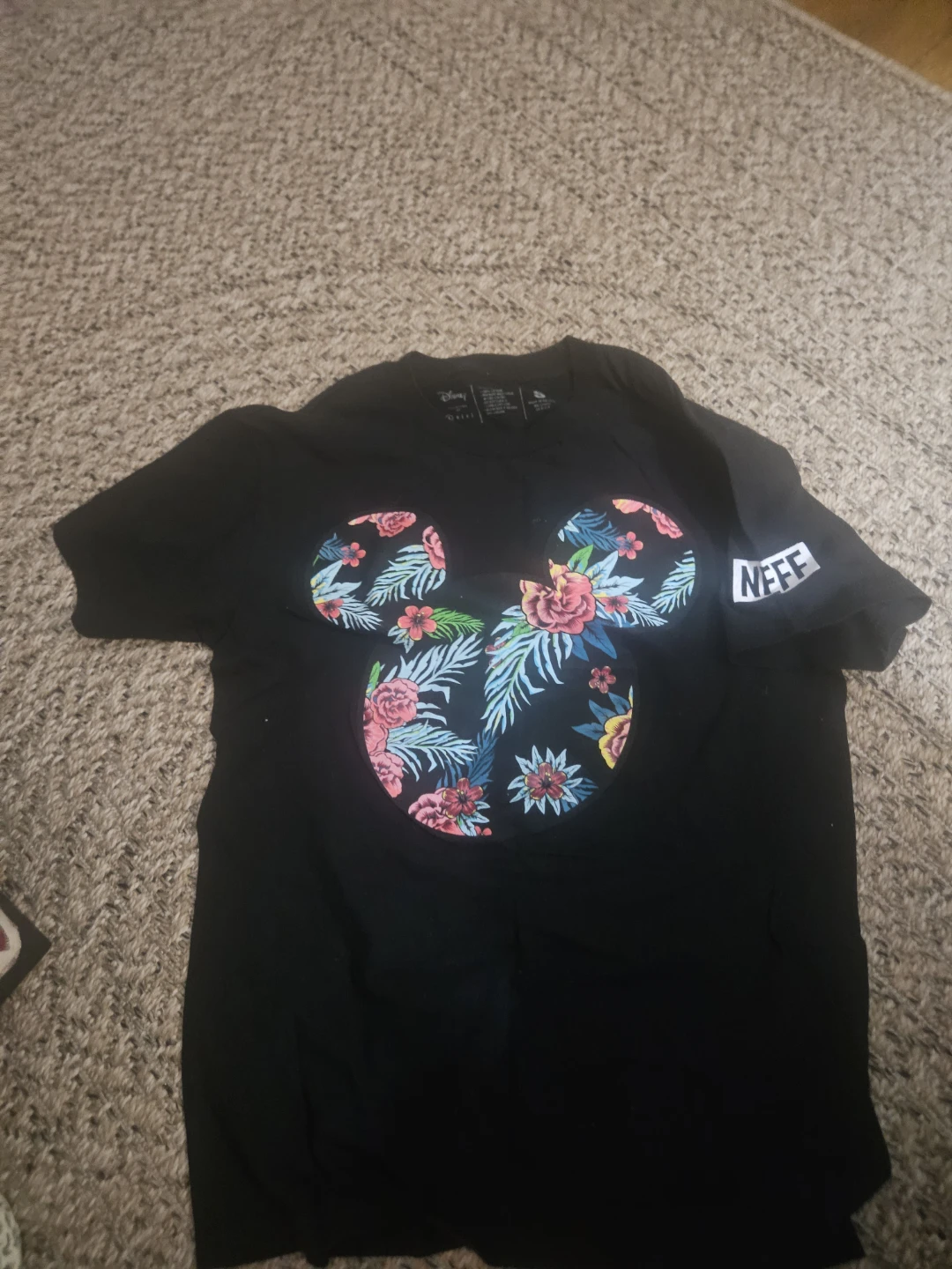 Neff x Disney Black Mickey Floral T-Shirt Size S