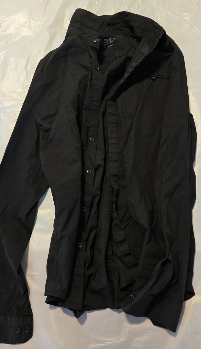 LE 31 Slim Fit Button-Up Shirt - Black - photo 3