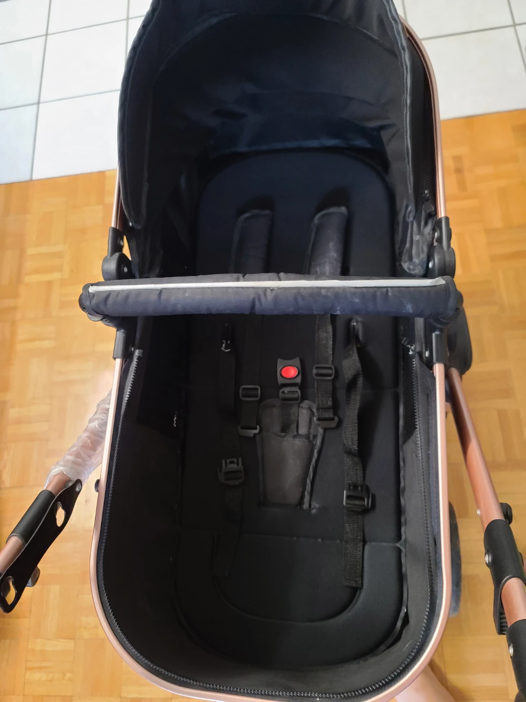 Magic ZC - Black & Rose Gold Baby Bassinet Stroller - photo 3
