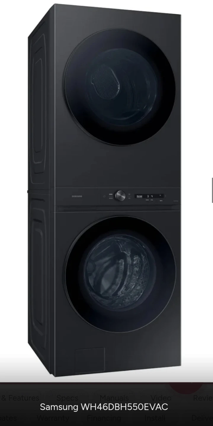 Samsung WH46DBH550EVAC Washer Dryer Combo - Black - photo 2