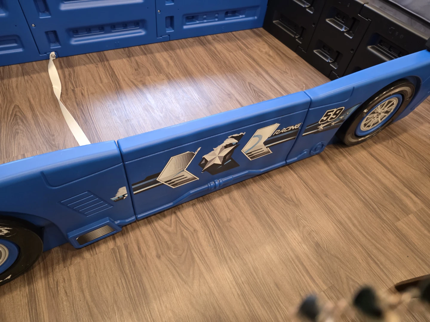 Blue Race Car Toddler Bed Frame - photo 2