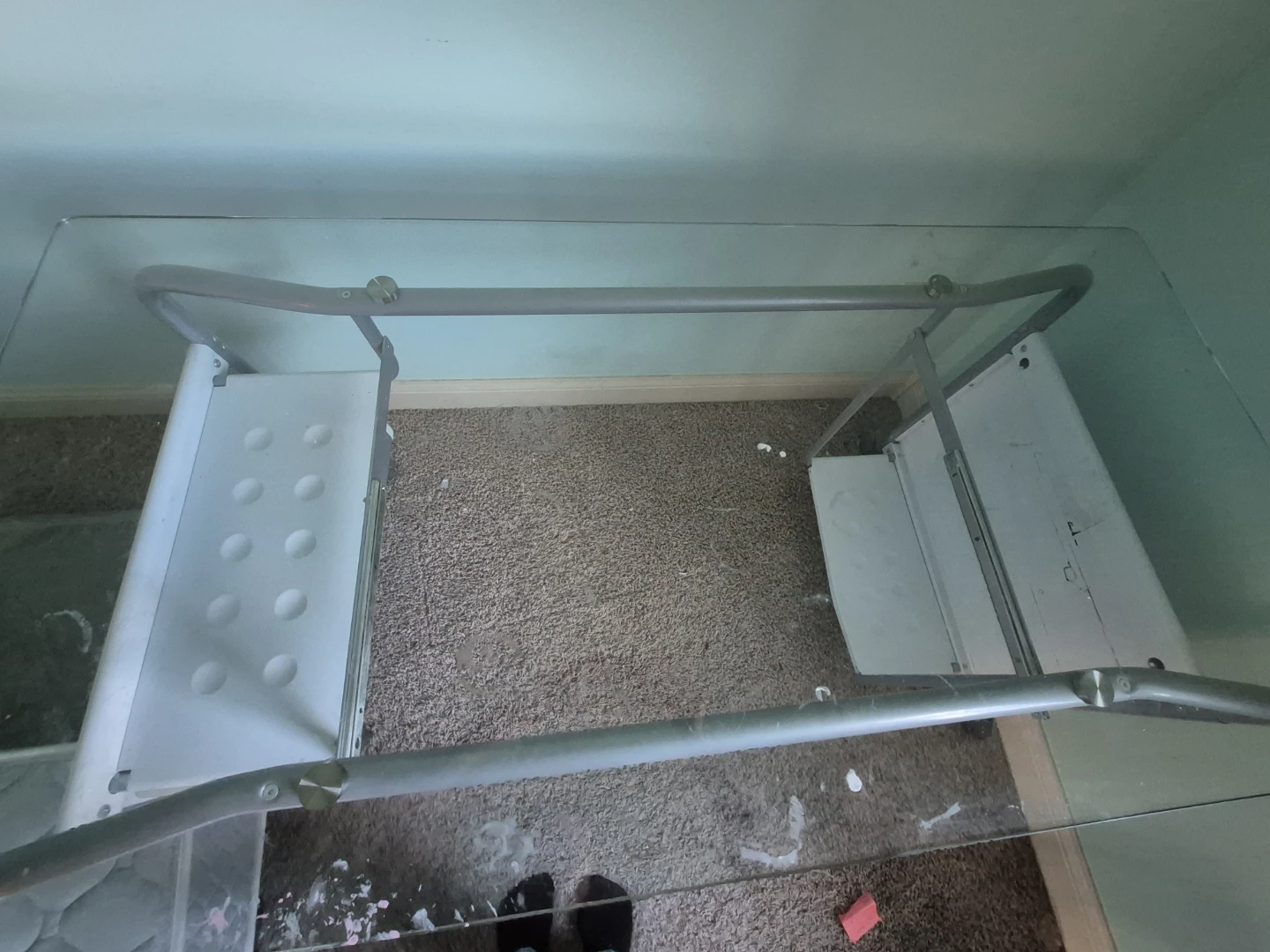 Glass Top Desk with Drawer