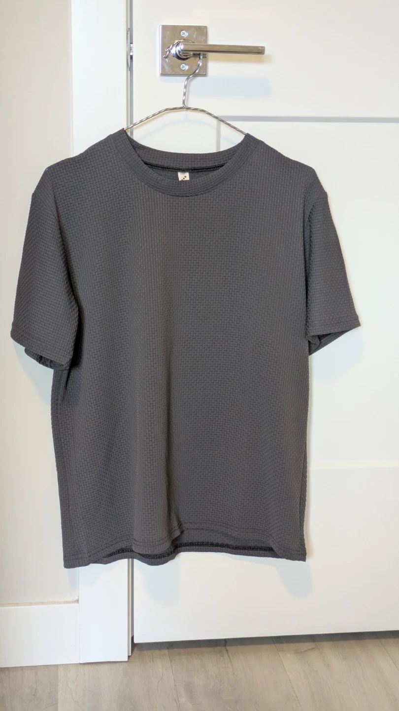 Men's Grey Waffle Knit T-Shirt