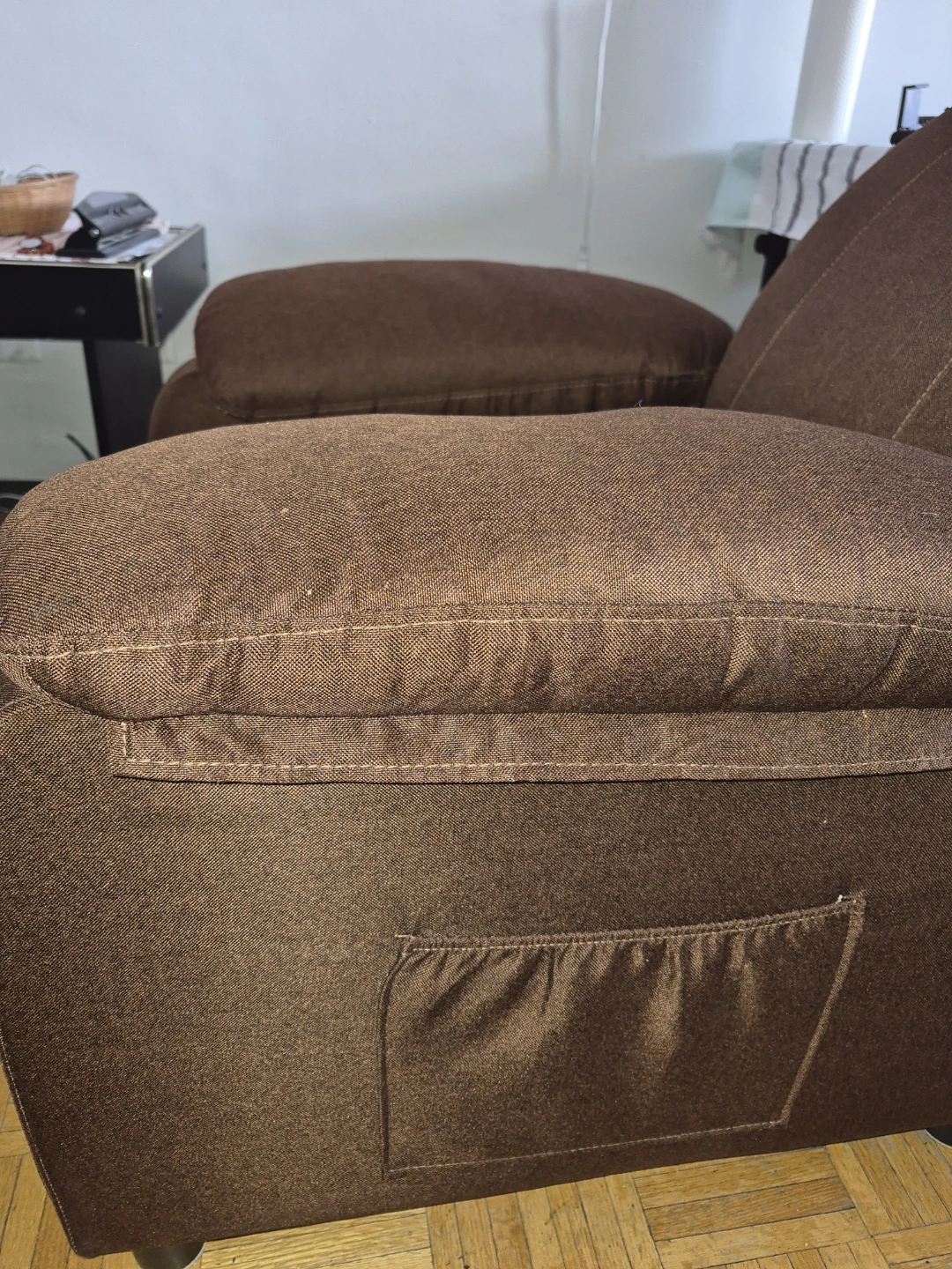 Brown Fabric Recliner Chair