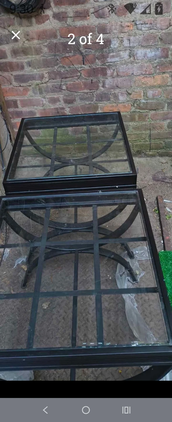 Glass Top Coffee Table with Black Metal Base - photo 3