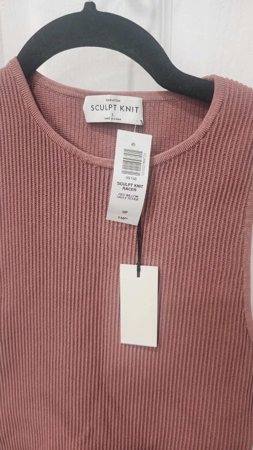 Babaton Sculpt Knit Racer Tank Top - Dusty Rose, Size S - photo 4