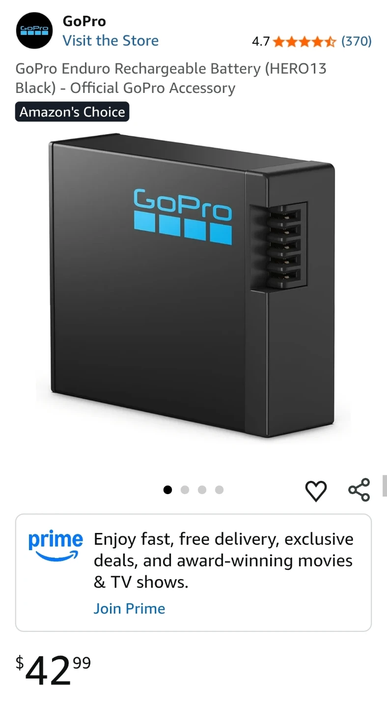 GoPro HERO13 Black Enduro Rechargeable Battery - photo 2