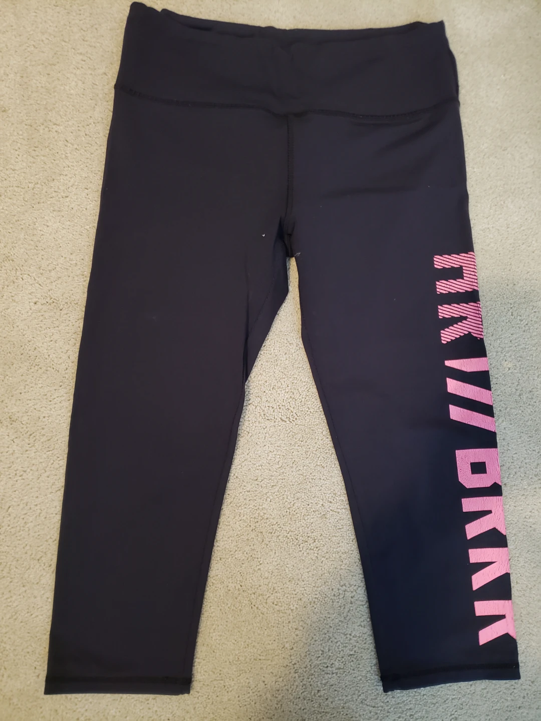 DKNY Black Capris with Pink Logo