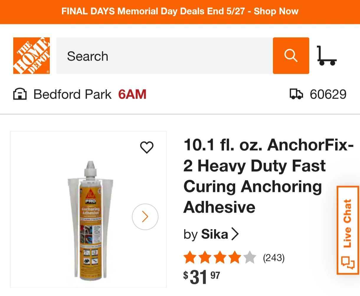 Sika PRO Select AnchorFix Anchoring Adhesive