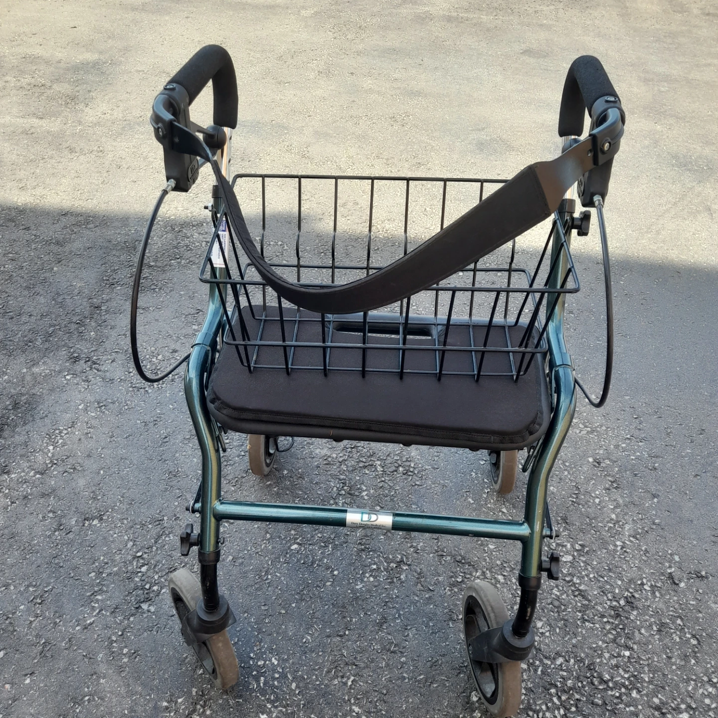 Green Rollator Walker with Seat and Basket