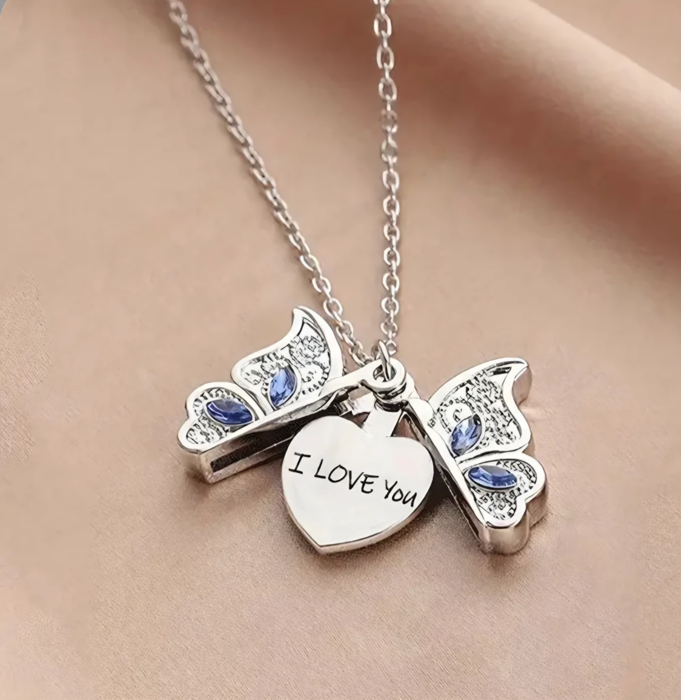 "I Love You Letter" Heart Pendant  Necklace - Silver Toned - photo 4