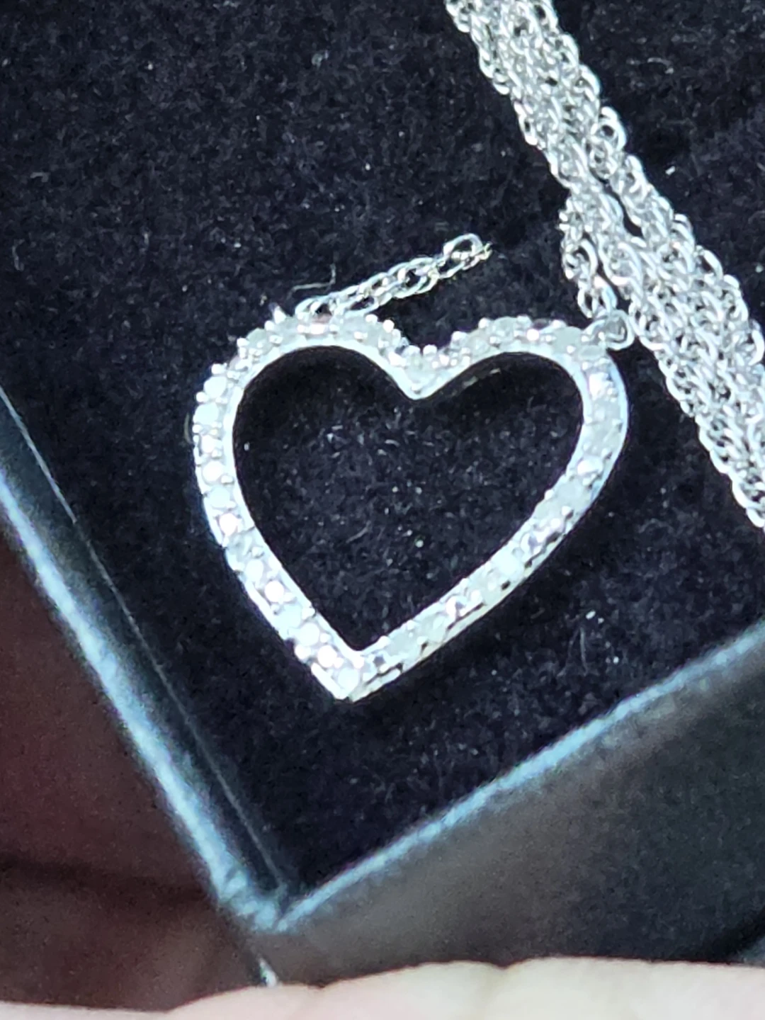 Diamond Heart necklace on sterling silver chain - photo 3
