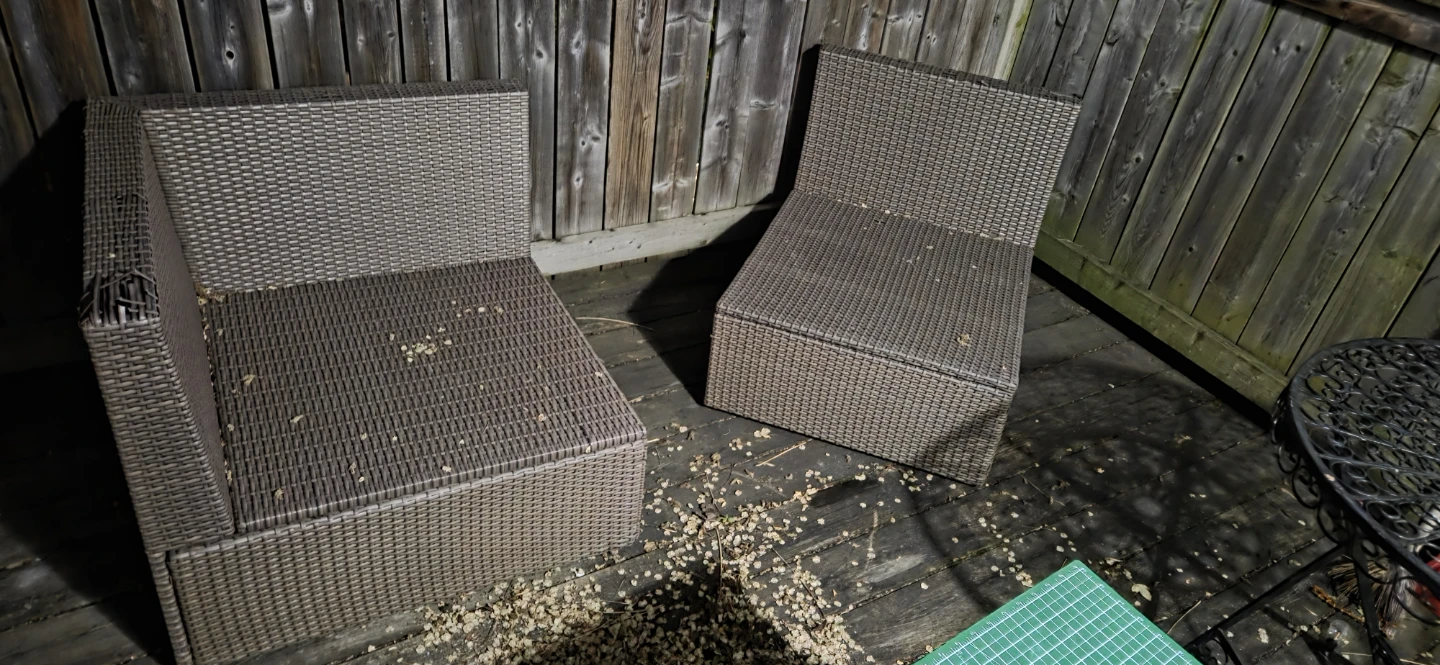 Faux Wicker patio chairs
