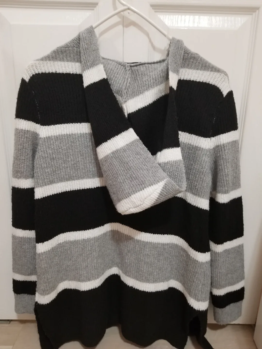 Striped Hooded Cardigan - photo 2