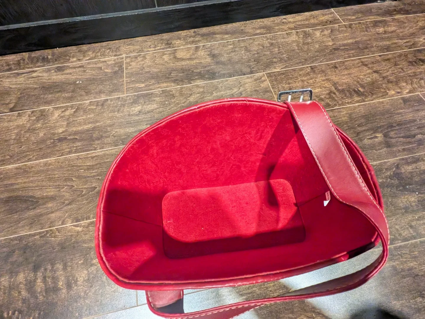 Red Faux Leather Decorative Storage Bin - photo 3