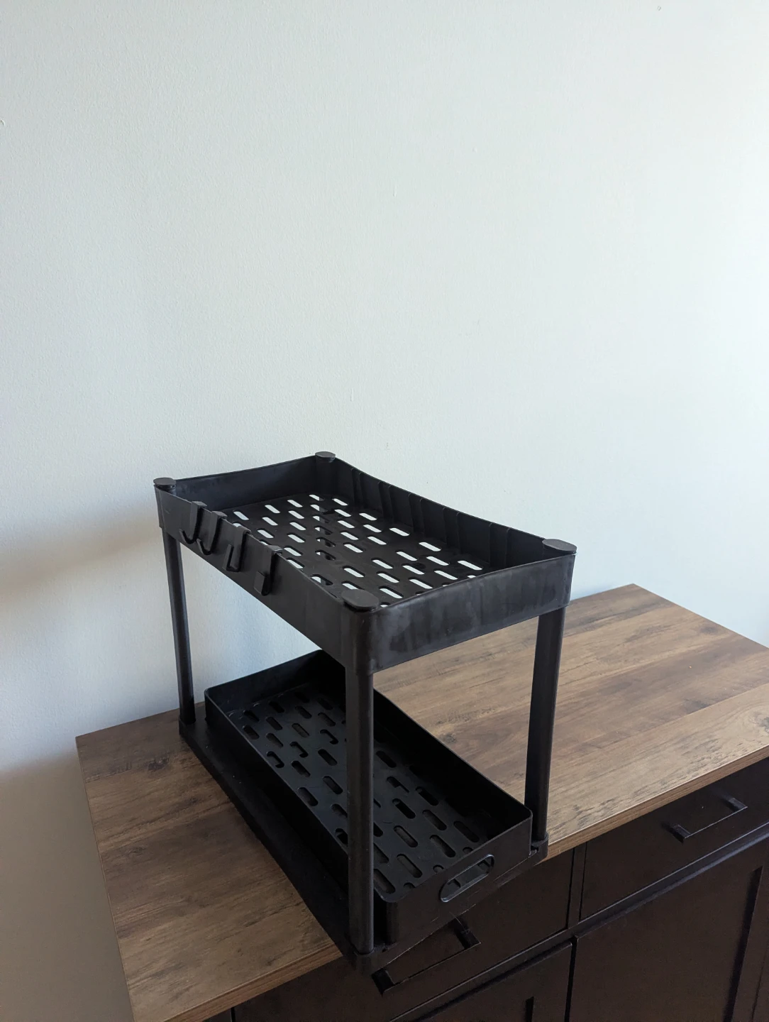 2-Tier Black Plastic Storage Cart - photo 2